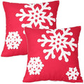 Elife Red Pillow Covers, Embroidered Christmas Pillow Covers 18x18 Set of 2 - color: Red