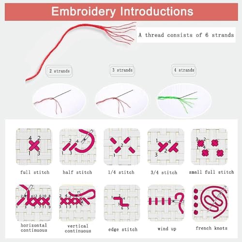 Funchey Counted Cross Stitch Kits for Adults Needlepoint Kits Unprinted Cross Stitching Embroidery Kit 11CT Cross Stitch Supplies-The cat Sleeping in on Bookshelf 18x18 inch - color: ArtsKits17