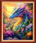 Artvxeay Stamped Cross Stitch Kits Beginners Full Range of Embroidery Starter Kits for Adults Printed Cross Stitching DIY Needlepoint Kit 11CT- Flower Sea Dragon 16x20 inch - color: Color52