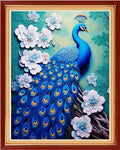 Artvxeay Cross Stitch Kits Stamped Full Range of Embroidery Starter Kits for Beginners Adults DIY 11CT Pre Printed Cross Stitch Kits - (Blue Peacock 16x20 inch) - color: ColorArt22