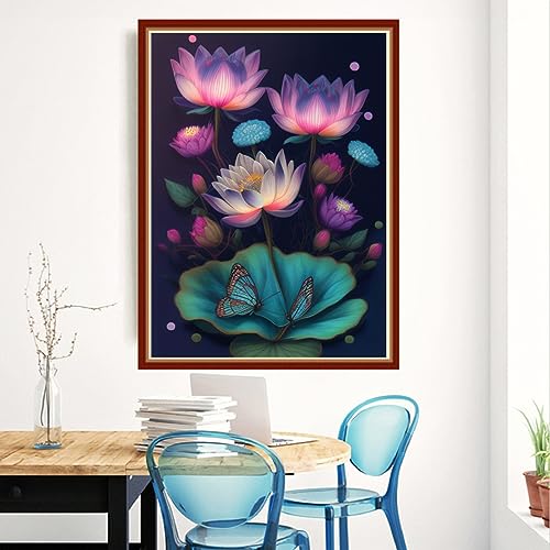 Redxing Stamped Cross Stitch Kits Embroidery kit for Beginners Adults Full Range of Embroidery Patterns Starter Kits DIY Printed Cross Stitch Kits Needlepoint Kits 11CT-Lotus Butterfly 15.7x19.7 inch - color: Style 27