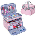 BAFASO Double Layer Sewing Accessories Organizer, Pink - color: Pink