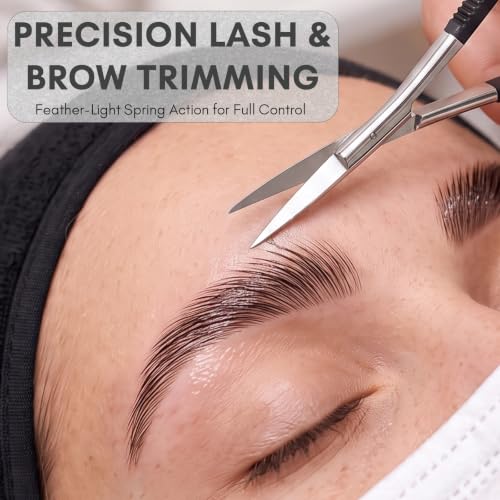 5" Spring Scissors Straight Eyebrow Eyelash Embroidery Snip - color: Mlt-mst-02
