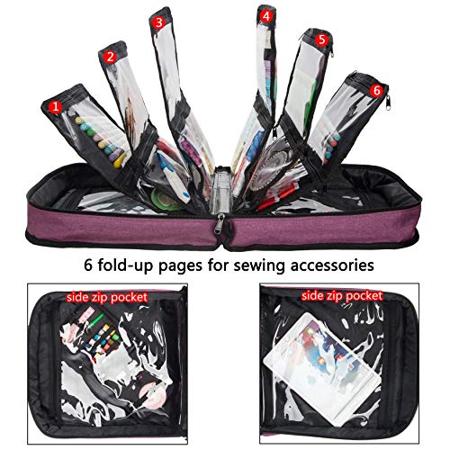 PACMAXI Sewing Accessories Storage Bag, Knitting, Craft Tools - color: purple