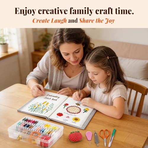 CYANFOUR 2026 New Embroidery Stitch Book Kit for Adults Beginners - color: embroidery book kit