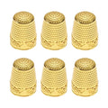 ECSiNG 6PCS Sewing Thimble Finger Protector Metal Finger Shield Fingertip Thimble Sewing Quilting Craft DIY Sewing Tool for Hand Sewing Needlework Embroidery Gold