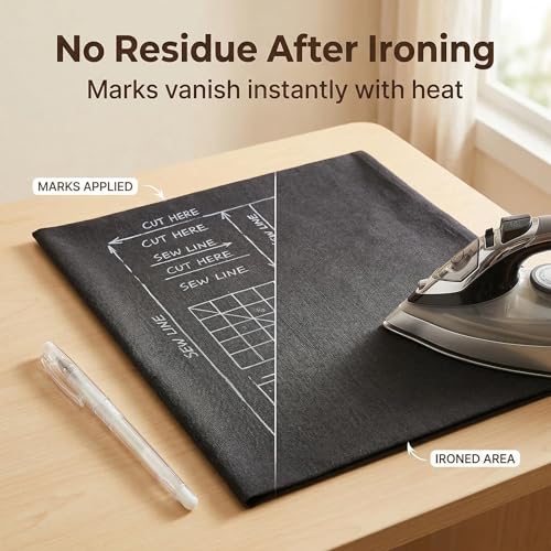 ibotti Heat Erasable Fabric Pen with 20 Refills for Tailors Sewing, Quilting and Crafts, White