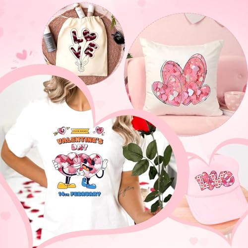 Tintnut Pink Love Heat Transfer Vinyl, 12 Sheets 12"x10" Iron on Vinyl - color: Red Pink-12