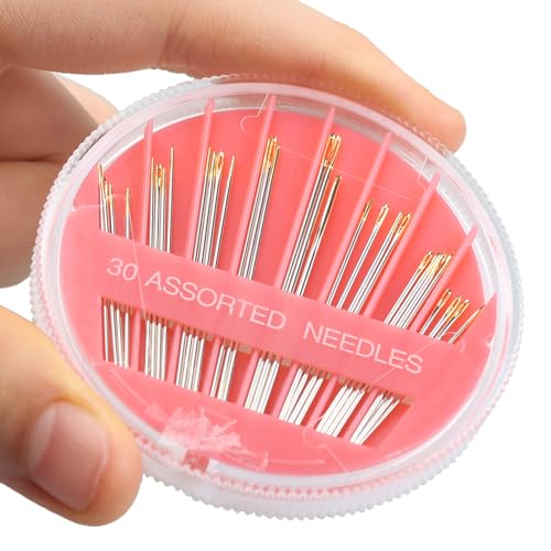 Eketirry 60pcs Premium Hand Sewing Needles，2 Pack 30-Count Assorted Needles for Sewing Repair, 6 Different Sizes Sewing Needles with 2 Threaders (Pink& Black,1) - style: Pink&Black