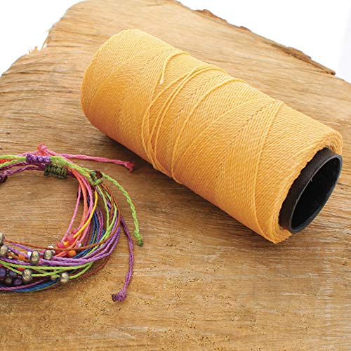 The Beadsmith Knot It Waxed Polyester Cord – Beige Color – 0.7mm Diameter – Light Wax, 144 Meters (472 Feet) Per Spool – Make Jewelry, Macrame, Friendship Bracelets and DIY Crafts - color: Beige