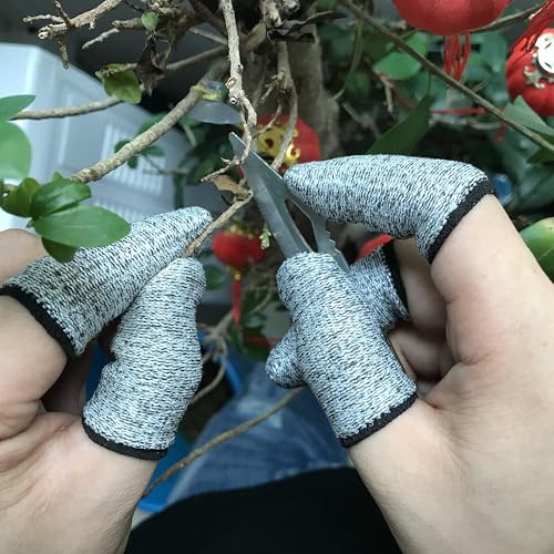 12 PCS Cut Resistant Finger Cots Protector Finger Sleeve Protectors Reusable Finger Guards Finger Covers Protection Cots for Kitchen,Work, Sculpture, Anti-Slip, Reusable,Gloves Life Extender