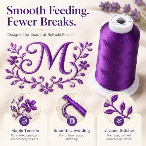 Simthread 5500Yds/5000M 40WT Polyester Embroidery Thread Dark Grape S099 - color: Dark Grape S099
