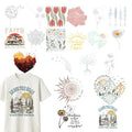 Dandelion Daisy Iron On Transfers 30 Pcs Hiking Mountain Patterns Heat Stickers for Clothing DIY Fabric Crafts(StyleC-20pcs) - style: StyleC-20pcs