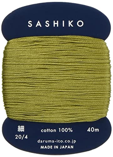 Yokota Daruma Sashiko Thread Single and Variegated Color (Warbler, Thin 40M Card) - color: Warbler