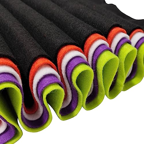 Jtnohx Large Soft Felt Sheets Felt Fabric for Crafts Halloween Color 5Pcs - color: Halloween Colors Series
