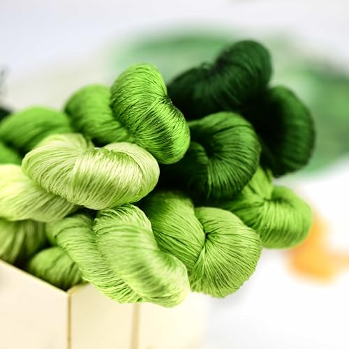 Natural Silk Thread – 7 Colors, 110m Each, Handmade Silk Embroidery Floss for Hand Embroidery, Cross-Stitch, Needlework Projects(04) - color: 04