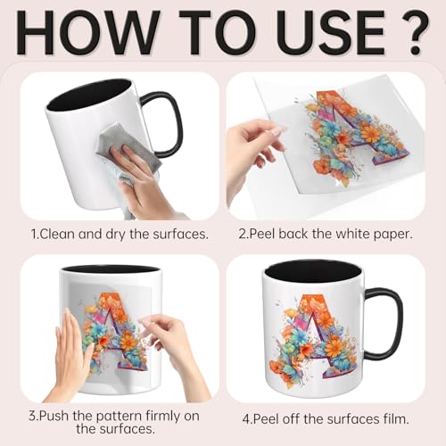 32 PCS Boho Floral Alphabet UV DTF Cup Wrap Stickers - style: Boho Floral Alphabet