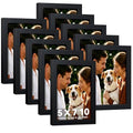 HappyHapi 5x7 Picture Frames Set of 10, Wall or Tabletop Display, Black - color: Black, size: 5x7 inch