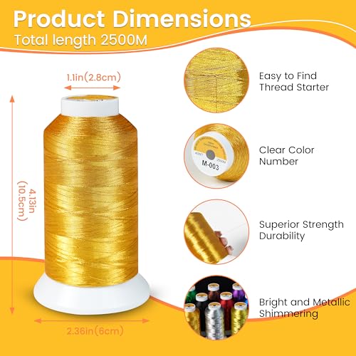 New brothread Metallic Embroidery Machine Thread - Pink M-004 - color: 2500M Single Spool Pink M-004