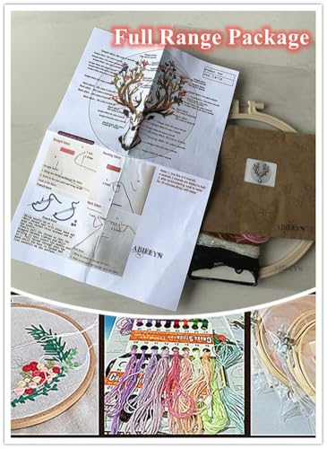 Abillyn Embroidery Starter Kit Lavender Stamped with Printed Pattern Cross Stitch Embroidery Kits (Lavender)