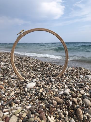 Nurge 3 Pcs 5 Inch Premium Beech Wood Gold Clasp Embroidery Hoop 8mm Thickness (130mm = 5.11" ~ Approx 5") (100-2 * 3pcs) - style: 3 Pcs * 5"