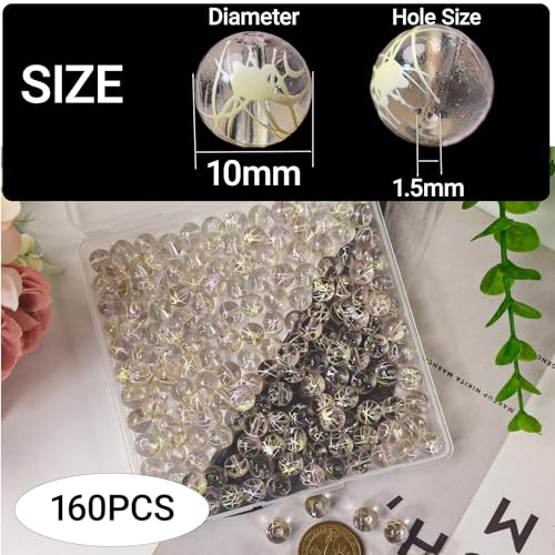 10mm Hand-Drawn Glass Beads Bulk 160pcs Yellow Purple Round - color: Yellow&Purple 10mm