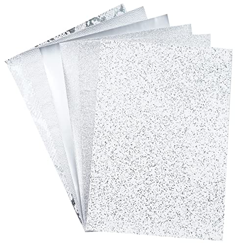 Litchi 6 Pack 8x12 Inch Faux Leather Sheets for Bow Earring, Easy to Cut Vinyl Fabric for Cricut, Durable Fade Resistant Leatherette Without Smell, Silver - color: Silver