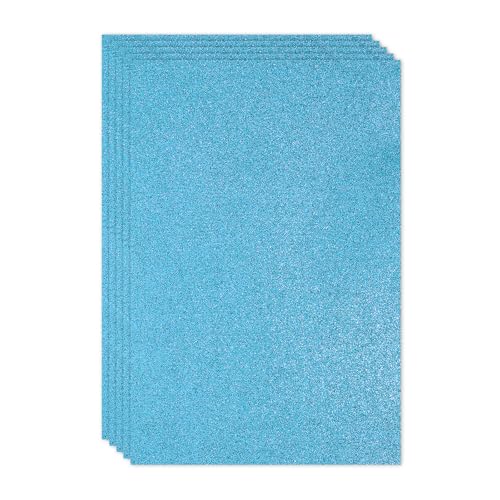 PATIKIL Light Blue Shiny EVA Glitter Foam Sheet 11.8 x 7.9 Inch 2mm Thick Sparkle EVA Glitter Felt for Crafts DIY Project, 5 Pcs - color: Light Blue