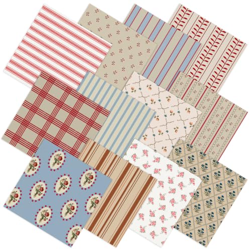 12 Pcs 20 x 20 Inch Vintage Squares Fabric
