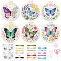 ORIGACH 6 Pack Butterfly & Flower Wreath Embroidery Kits for Beginners - style: Butterfly & Flower