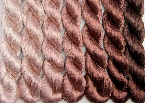 100% Mulberry Silk Embroidery Thread 7 Colors 22m Each (55) - color: 55