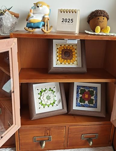 4x4 Small Shadow Box Picture Frame Display Case Tabletop Wall,1-Pack Brown - color: 1pcs Brown