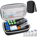 Black Peptide Case for Fridge, 10+1 Slots Insulin Vials Protector Organize - color: Black - 6x3ml+3x10ml+30ml