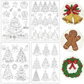 Christmas Water Soluble Embroidery Patterns, 4 Sheets Xmas Tree Stick and Stitch Embroidery Transfers Paper, Water Soluble Hand Sewing Stabilizer, Customized Gift for Hand Sewing Lover Beginners - size: Christmas