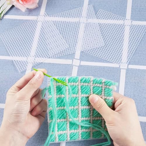 10 PCS Clear Mesh Canvas Sheets for Embroidery Making, Cross Stitch Plastic Aida Mesh Screen for Crafts DIY Crochet Projects - color: 10 PCS - Standard