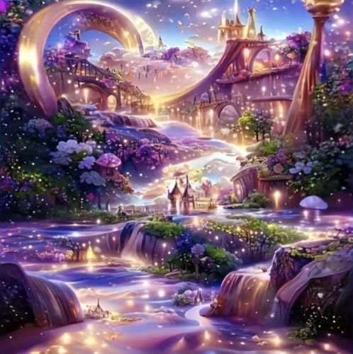 Waterfall Landscape Diamond Art Kits For Adults,DIY Wonderland Diamond Painting Kits For Adults Beginners,5D Full Drill Diamond Dots With Diamond Gem Art And Crafts For Home Wall Decor 12x12inch - color: Waterfall