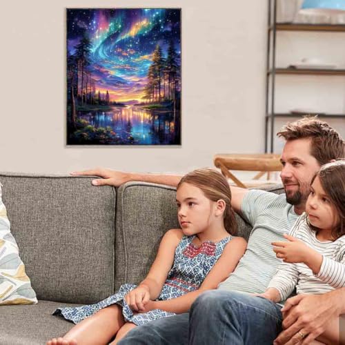 Tiwabb Aurora Starry Night Stamped Cross Stitch Kits for Adults Beginners - color: Cross Stitch 0630-05