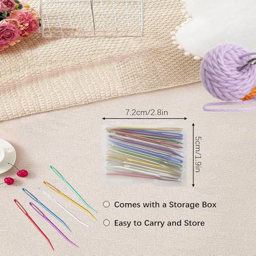 Twisepicks 21 Pcs Yarn Needle, Crochet Tapestry Needles for Crocheting, Large-Eye Blunt Needles, Large Eye Weaving Needle with Storage Box, Darning Needles for Yarn - color: 21 pcs