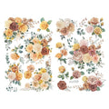 Joeyan Floral Bouquet Rub On Transfers for Furniture and Crafts,12''x18'' - style: Sunset Roses