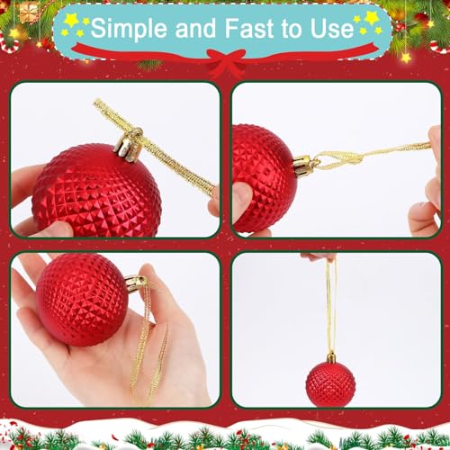 JUNEBRUSHS 300Pcs Christmas Ornament Hangers, Hand Tied String Ties, Ribbon Loops for Christmas Tree Hanging Decorations (Gold) - color: Gold