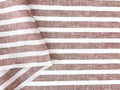 100% Linen Fabric – Lightweight Prewashed – Horizontal Stripe Patterns – Precut Style – Soft & Breathable – 52” Width – by The Linen Lab (Red 6808, 1 Yard pre Cut) - color: Red 6808, size: 1 yard pre cut