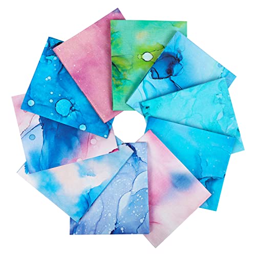 Craftido -25 Options- 100% Cotton Quilting Fabric Bundles 10pcs Fat Quarters 18”x21”-Medium Weight 5.2 oz- Soft Cotton for Quilting, Sewing Project, Patchwork, DIY Crafts - Rainbow Inks - color: Rainbow Inks