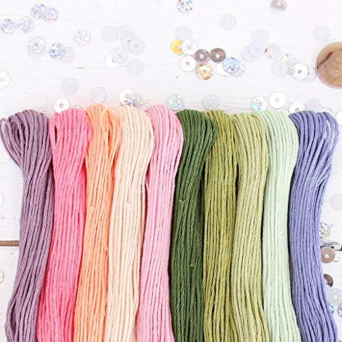 ThreadArt Embroidery Floss Kit in Spring Flower Colors - Six Strand Set - color: SPRING FLOWER COLORS