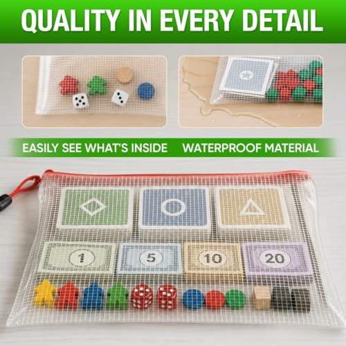 5 Pack Mesh Zipper Pouch Bags A3 17.7x12.6 inch - Plastic Zipper Pouches for Organizing - Game Storage Bags - Puzzle Organizer Bags - Large Zip Pouch Bags - Mesh Pouch with zip - Puzzle Bags - size: 5 Pack A3