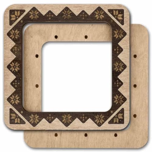 Magnetic Embroidery Hoop Big – 5.5"x5.5" Inner Size, Square Wooden Hoop for Plastic Canvas & Perforated Paper, Nordic Light Wood Finish | FLMP‑028 - color: Nordic