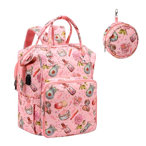 crochet bag,knitting bagBackpack and Tote Bag Storage Bag ，Large capacityYarn Storage Organizer Travel Crochet Bag Women Carrying Crochet Accessories Knitting Needles Crochet - color: PINK