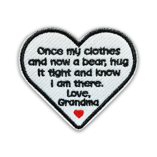 Loving Memorial Family Patch 3 Inches Memory Heart Family Memories Gifts Remembrance Iron On/Sew On Embroidery Fabric Applique Patches for Trucker Hats Clothes DIY Accessories (Style 2, Grandma) - color: Style 2, size: Grandma
