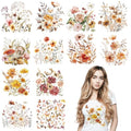 Fainne 12 Sheets Boho Iron on Transfers for T-Shirts, Flower Dtf Ready to Press Heat Transfers Vinyl Decals Appliques for Clothing Pillow Bag DIY Crafts - style: Boho