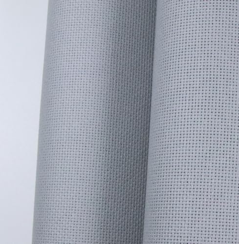 KCS 59" x one Yard (93cmx149cm) 18 Count Cotton Aida Cloth Cross Stitch Fabric (Light Grey) - color: Light Grey