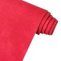 Red Soft Faux Suede Fabric 30x135cm Synthetic Faux Leather Frosted Leatherette for Sewing Crafts Bows Jewelry Making - color: Red
